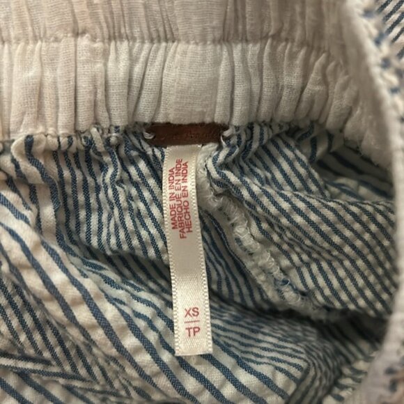 Free People Make A Stand Blue and White Striped Pant XS - Picture 8 of 10